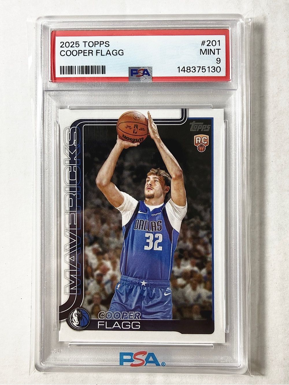 2025 Topps Cooper Flagg Rookie Card - Dallas Mavericks Blue PSA 9